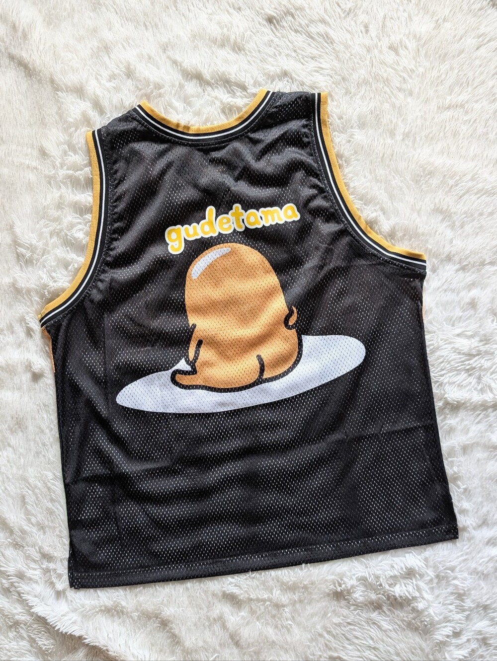 Blackmilk Sanrio Gudetama & Chill Basketball Mesh Jersey Tank Top Size Large - Picture 9 of 13